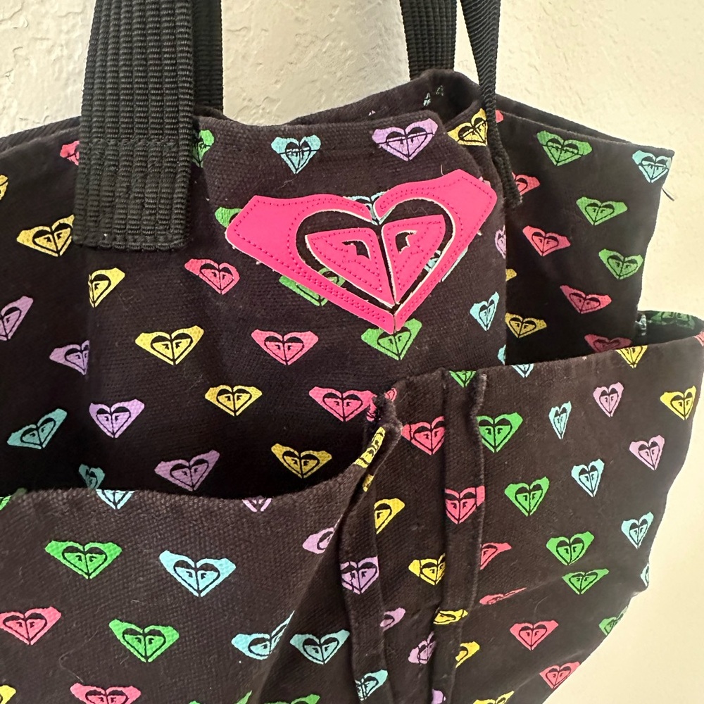 Roxy Multicolor Heart Pattern Tote Bag - image 2